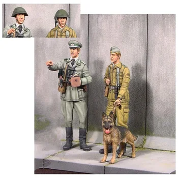 1/35 modern crew включва 2 комплекта фигури от смола на човека и на кучето, Миниатюрни модели на gk в разглобено формата, небоядисана