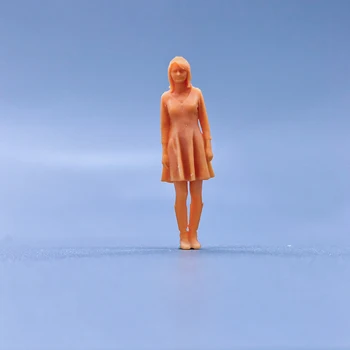 1/64 1/43 Фигурки Мащабна модел Момиче в къса пола от смола Небоядисана миниатюри Диорама Ръчно рисувани L106