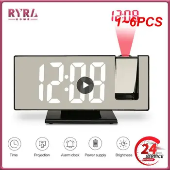1 ~ 6ШТ Digital alarm clock Проекция Часовник Проектор за Таван Часовници с Осветление на Дисплея Температурата Време, Часовник за Повторение
