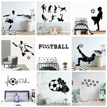 1 бр. Креативна футболна стикер на стената за декор на детска стая, водоустойчив футболна стикер за детска спални, стикери за стена