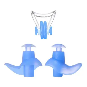 1 Комплект ушни плочки за сърфиране, симетричен Издръжлив силикон скоба за носа, Набор ушни затычек за водни спортове