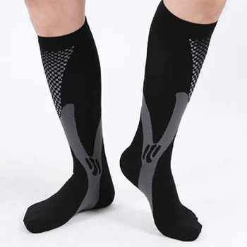 1 чифт спортни компрессионных чорапи за джогинг, пешеходен туризъм, баскетбол, футбол, еластична, обувки, чорапи за подпомагане на мускулите на разширени вени