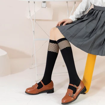 1 чифт ултра тънки мрежести къси чорапи, Чорапи Sweet Lolita, Високи чорапи, Секси чорапи-тръбички в японски стил с рибарската мрежа