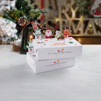 10/20 парчета, Коледна кутия шоколадови бонбони с 3D животни, Креативна Скъпа опаковъчна хартия за бонбони, Коледни Аксесоари за Весела Коледа