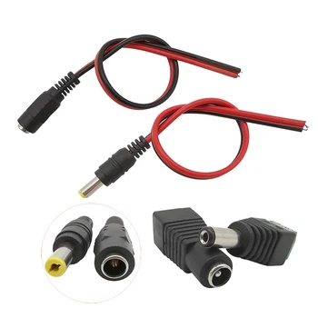 10 чифта мъжки женски 5.5 mm x 2,1 мм Кабел захранване dc + съединители dc кабел-адаптер, штекерный конектор за видеонаблюдение