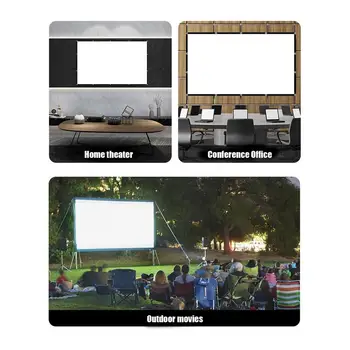 100-инчов 16:9 HD 1080P Плат за проектиране на екрана, сгъваема проекционная кърпа, за дома, за офиса, прожекционен екран за домашно кино