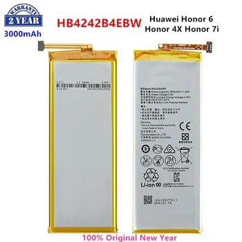 100% Оригинална Батерия HB4242B4EBW 3000 ма за Huawei Honor 6/Honor 4X/Honor 7i/Shot X H60-L01/L02/L11/L04
