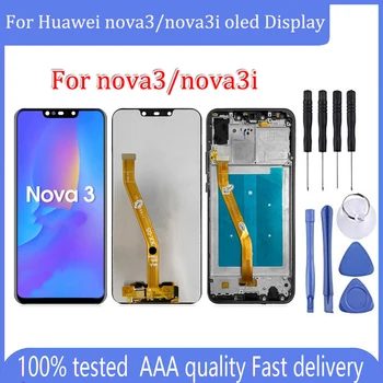 100% Тестван За Huawei nova 3/nova 3i Смяна на сензорен екран на LCD-дисплея при събирането на рамка за Huawei ИН-LX2r ИН-LX1r