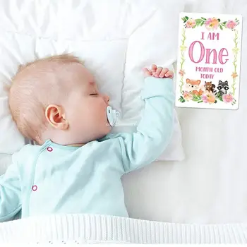 12 Листа За момчета и момичета-първокурсници от запомнящите се моменти на Запомнящи се картички Подпори за фотосесии Подаръци за бебе душ Подарък