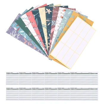 12 Опаковки бюджетни пликове Система ламинирана пари в пликове за спестяване на пари от бюджета на листовете за финансово отчитане
