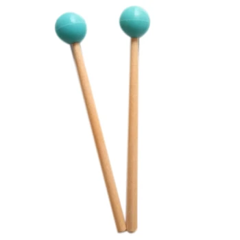 2 бр. Меки гумени пръчки за главите, дървена дръжка, звънци за подробности музикални инструменти Glockenspiel Xylophone Bell