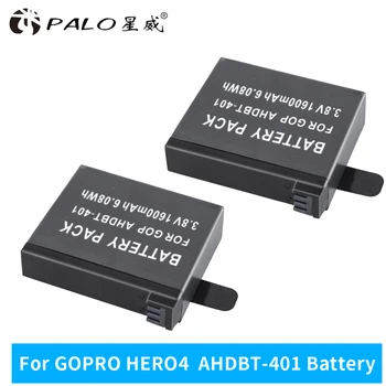 2 ЕЛЕМЕНТА 1600 mah Батерия Gopro Hero 4 Дубликат Част за GoPro HERO4 Батерия Екшън камерата GoPro AHDBT-401 AHDBT-401 akku battery