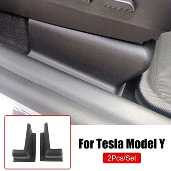 2 елемента За Tesla, Модел Y 2019-2022 Седалка за по-ниски седалки и следа Етикети за защита от удари, Автомобилни аксесоари, Промяна на интериора