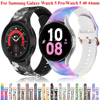 20 мм Силикон Гривна За Samsung Galaxy Watch5 Pro 45 мм/Watch 4 5 40 44 мм Смарт-Каишка Watch4 Classic 42 46 мм Гривна