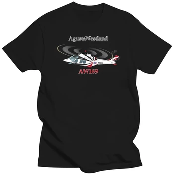 2019 Нова Мода Мъжка тениска С къс ръкав Agustawestland Aw169 Хеликоптер В корпоративен стил - Персонализирана С Вашите футболками