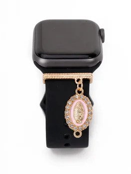 2023 Искрящи кристали, гривни за часовници Virgin Mary, очарователно пръстен за аксесоари Apple Watch Bands