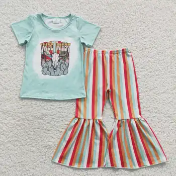2023 Нов дизайн на RTS, на Райета разкроена панталони за деца, комплекти дрехи за детски бутик, съоръжения за деца с Див Запад