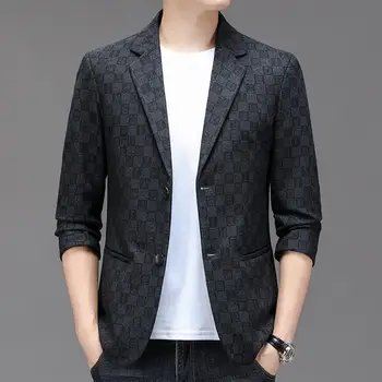2023-Новата мъжка мода за бизнес господин, ежедневни приталенная елегантна корейската версия, в която има блейзър на британския стил с надпис Everything.
