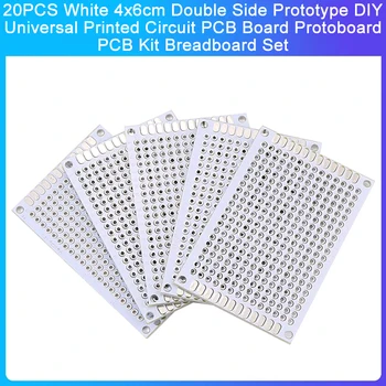 20PCS Бял Двустранен Прототип 4x6 cm САМ Универсална Печатна платка PCB Protoboard Комплект печатни платки Набор от схеми