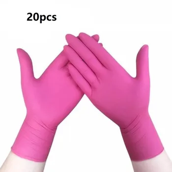 20pcs черни непромокаеми латексови ръкавици, битови лабораторни ръкавици за почистване на кухня, лабораторни упражнения Механика