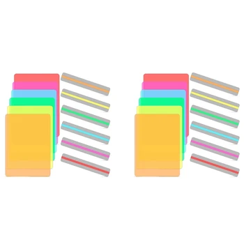 24 бр Набор ленти за четене с екскурзовод на Цветни накладки Инструменти за коригиране на Дислексия Гелове за осветление, Филтър Пластмасови листове Bookmark