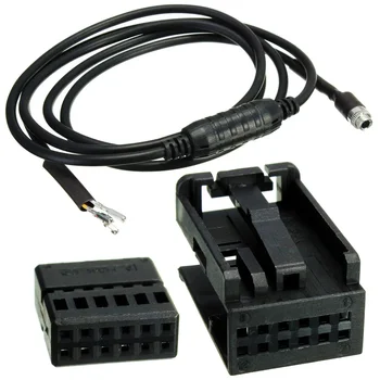 3,5 ММ 12PIN Помощен тел AUX аудио кабел Черен за BMW E60 E63 5-6 серия