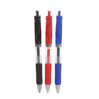 3ШТ Дръжка-roller творчески натиснете писалка черен червен син 0,5 мм bullet head jump офис бизнес химикалка за подпис

