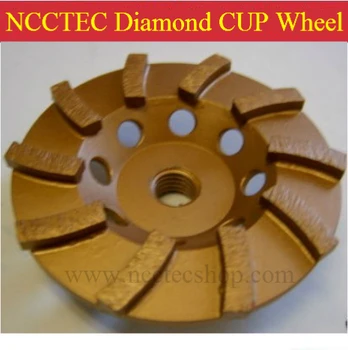 4-инчов диамантени шлифовъчни кръгове NCCTEC (5 бр. в партията) | 105-миллиметровые чашка дискове за шлайфане на бетона камък | сребърен заваряване 10 сегменти