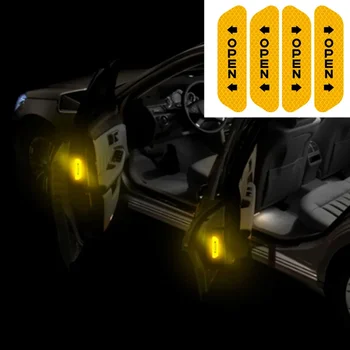 4шт Предупредителен Знак за Безопасност на Вратите на Автомобила Автомобилни Светлоотразителни Стикери Стикер За Ford Focus, Fiesta, Kuga Ecosport Mondeo Escape Explorer Edge