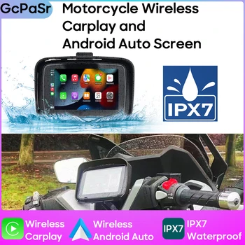 5-инчов мотоциклет безжична Apple Android Auto Carplay, преносим GPS навигация, водоустойчив дисплей мотоциклет IPX7