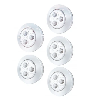 5 Опаковки led безжични нощни притискателните лампи с батерии, безопасни нажимные осветителни тела за антре, кухня, спалня, шкафове в банята