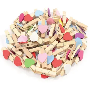 50шт разноцветни Мини дървени клечки за фотохартия, Скоби за бродерия