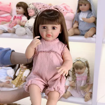 55 см Реалистични, Силиконови Подмладена Кукли Меко Тяло Vinyl Кукла Момиче Детето реалистична Възстановената Момиче Кукла Силикон, Реалистични Играчки Кукли