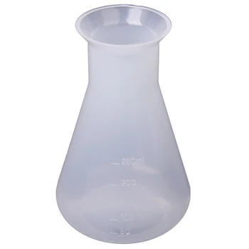 6X Пластмасови Прозрачни Лабораторни Химически Колби Эрленмейера, Контейнер-бутилка от 250 Мл
