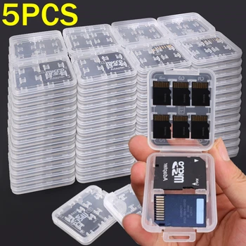 8 слотове Прозрачен Защитен Притежателя Micro SD слот за SIM-Карти Кутия За Съхранение на SD SDHC TF MS Карти с Памет Анти-Изгубен Преносим Пластмасов Калъф