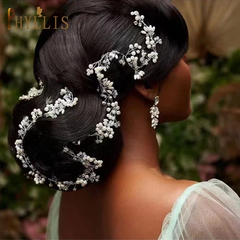 A319 Сватбени превръзки с декорации от кристали за жени, перлата на сватбена прическа, дамски аксесоари за коса, диадеми, сватбена прическа