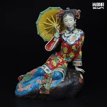 Boneka Shiwan master wanita baik karakter kuno ornamen Musim Полуфинал Китай modern kerajinan keramik buatan tangan