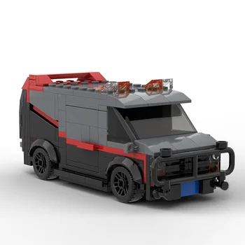 BuildMOC Classic ТВ City Police Vehicle A-Team GMC Vandura Van Строителни Блокове високотехнологичен Автомобил SWAT Team Камион За Детски Играчки