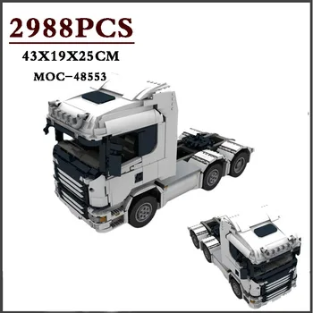 Classic MOC-48553 Building Block 6x4 Truck Engineering Vehicle в събирането, 2988 + БР. на части, играчки за деца и възрастни в подарък