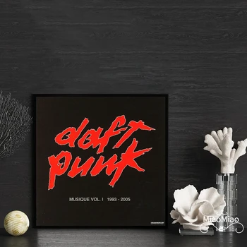 Daft Punk Musique, Vol. 1 Корица на музикален албум, плакат, художествена печат върху платно, начало декор, стенни живопис (без рамка)