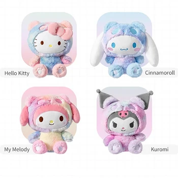 Kawaii Sanrio Hello Kitty Kuromi My Melody Cinnamoroll Цветни кукли-переодевалки серия Панда, за декорация, подарък за момичета