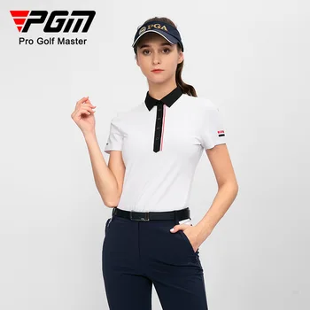 PGM Golf Дамски Тениски С къс ръкав Лятна Дамска Срещу Изпотяване Дишаща Бързосъхнеща YF598 на Едро