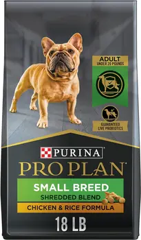 Purina Pro Plan суха Храна за кучета от малките породи с пробиотиками за кучета, нарязана смес от пиле и ориз - 18 кг. Саше