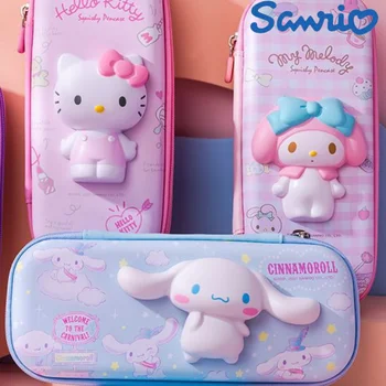 Sanrio Пу молив случай голям капацитет Kawaii Hello Kitty Cinnamoroll Melody Ученически Моливи Чанта-калъф за писалки Коледен подарък