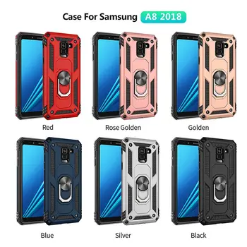 Sunjolly Калъф за Samsung Galaxy A530F A8 2018 Портфейла-поставка с панти капак от Изкуствена Кожа Калъф За телефон на корпуса capa Case Cover