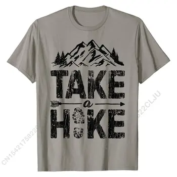 Take A Hike Тениска Outdoor Hiking Nature Hiker Реколта Подарък Тениска С Принтом Дизайнерски Тениски Мъжки Тениски С Принтом Памук