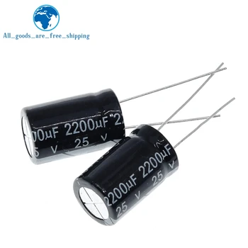 TZT 10 бр Алуминиеви електролитни кондензатори 2200 icf 25 10 * 20 мм frekuensi tinggi Бразда електролитни кондензатори
