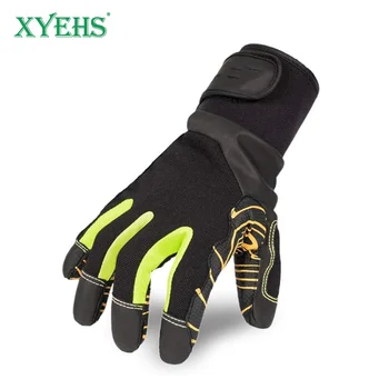 XYEHS 1 Двойка от Професионални Антивибрационных Ръкавици Safety Mechanic Work Jack Hammer Ръкавици, Тежкотоварни Износоустойчиви с Подплата, 6 мм