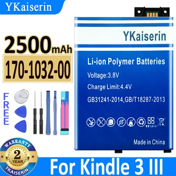 YKaiserin Нова Батерия За Kindle 3 III Keyboard eReader D00901 Графит 170-1032-00/FS249 2500 mah Литиево-йонна Батерия с инструменти