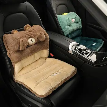 Автомобилна Плюшен възглавницата на седалката Зимата на топло Дебела Мультяшная Удобна Възглавница Мека с Ергономичен Аксесоар за лицето на Вътрешното Застенчивое Седалка Симпатичен G5M0